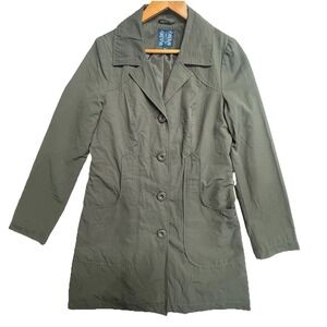 Ambition Charcoal Utility Coat Jacket Women Medium Cotton Button Front Lined